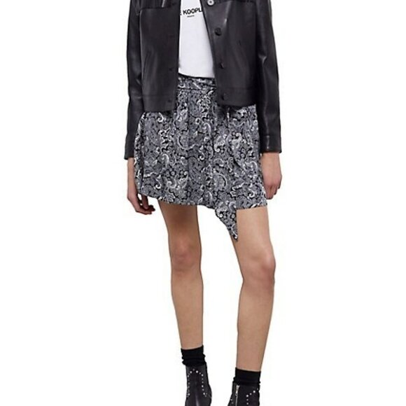 (NWOT) The Kooples Paisley-Print Belted Mini Skirt (L) - Picture 1 of 7